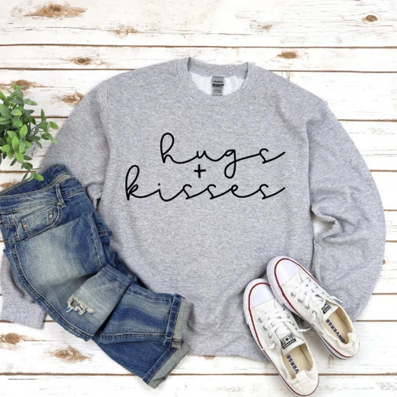 Hugs and Kisses Tee Valentine's Day Sweatshirt | Etsy | Etsy (US)