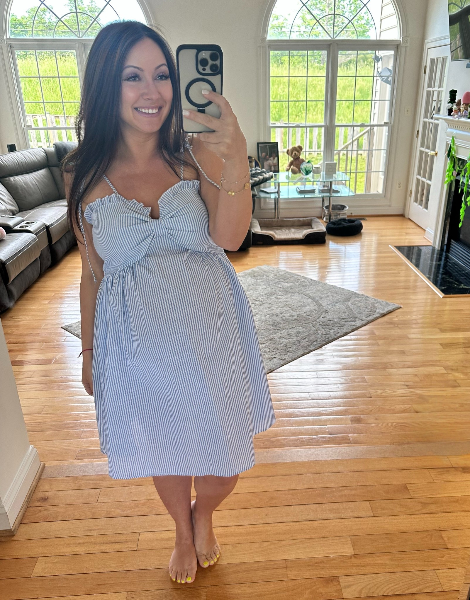 Another day another maternity dress! This one comes in blue stripes ( my husband called old money print) or in yellow ones! And It sunder $20! 

#LTKBump #LTKFindsUnder50