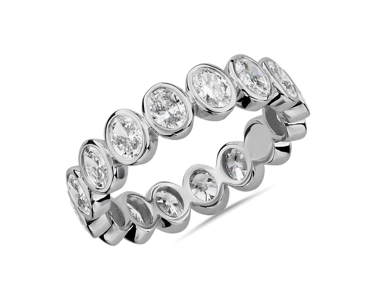 Bezel Oval Eternity Ring In 14k White Gold (2 3/8 ct. tw. tw) | Blue Nile