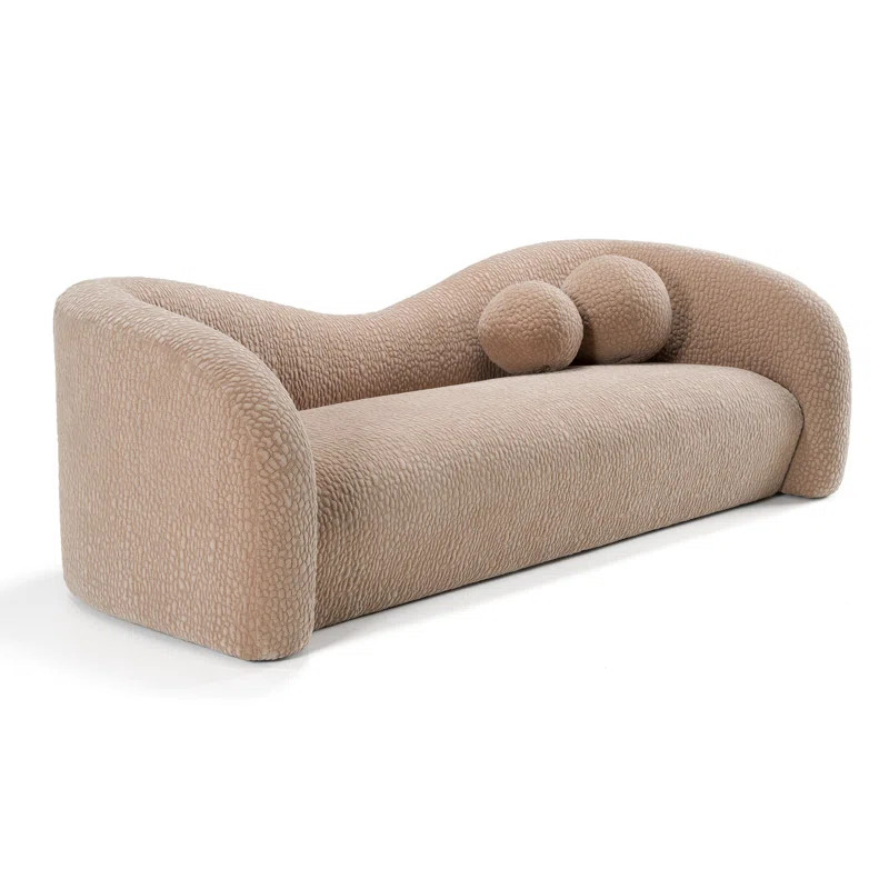 Wabbaseka - Contemporary Tan Fabric Sofa | Wayfair North America
