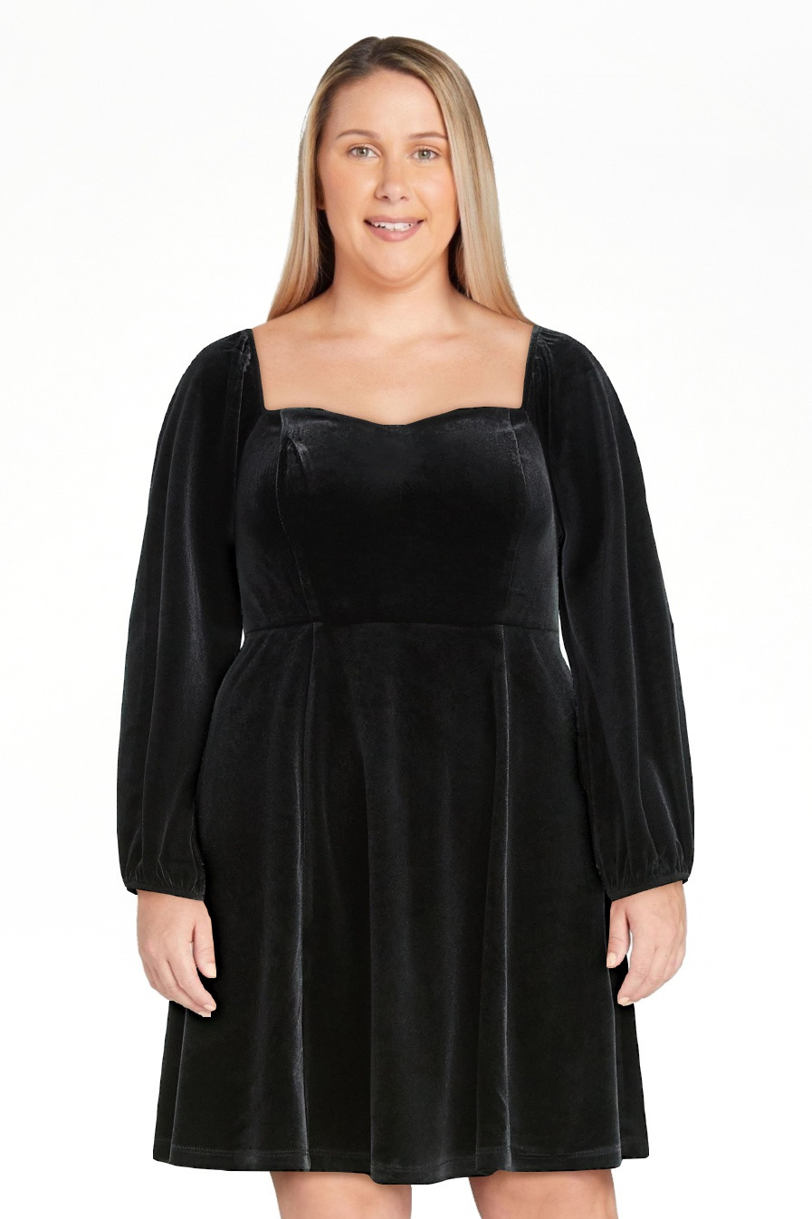 Scoop Women's and Women's Plus Velvet Sweetheart Mini Dress, Sizes XS-4X | Walmart (US)