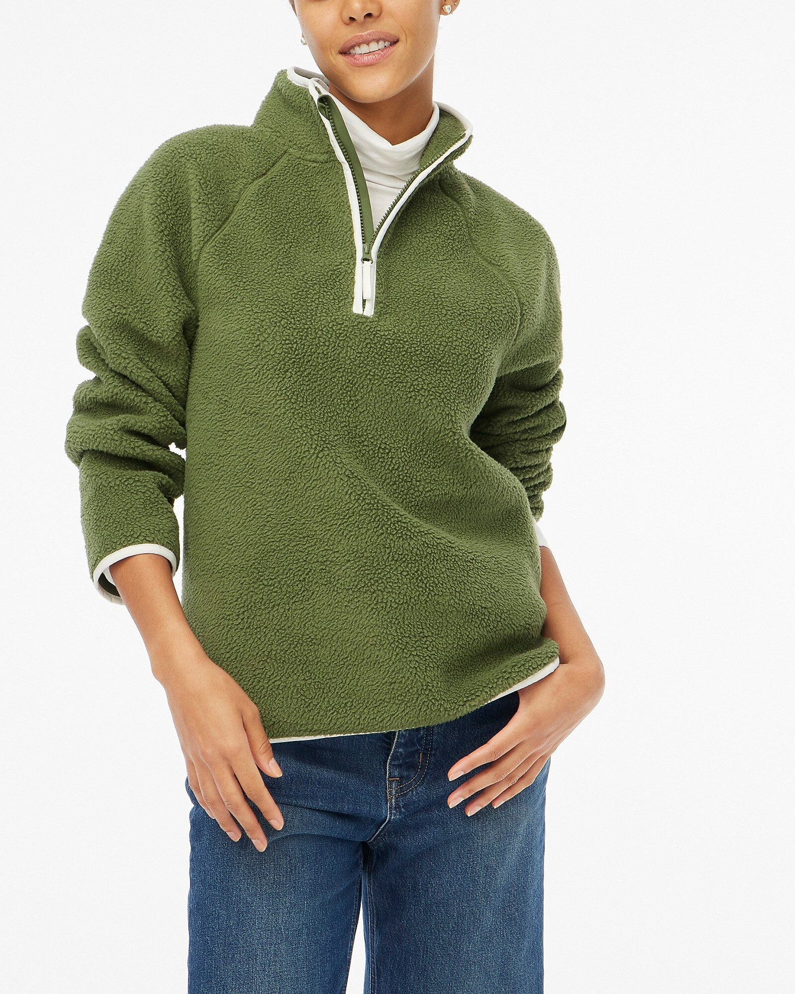 Sherpa half-zip tunic pullover | J.Crew Factory