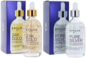 Spa Life 24k Gold and Silver Collagen Infused Nourishing Serum 2 Pack | Amazon (US)