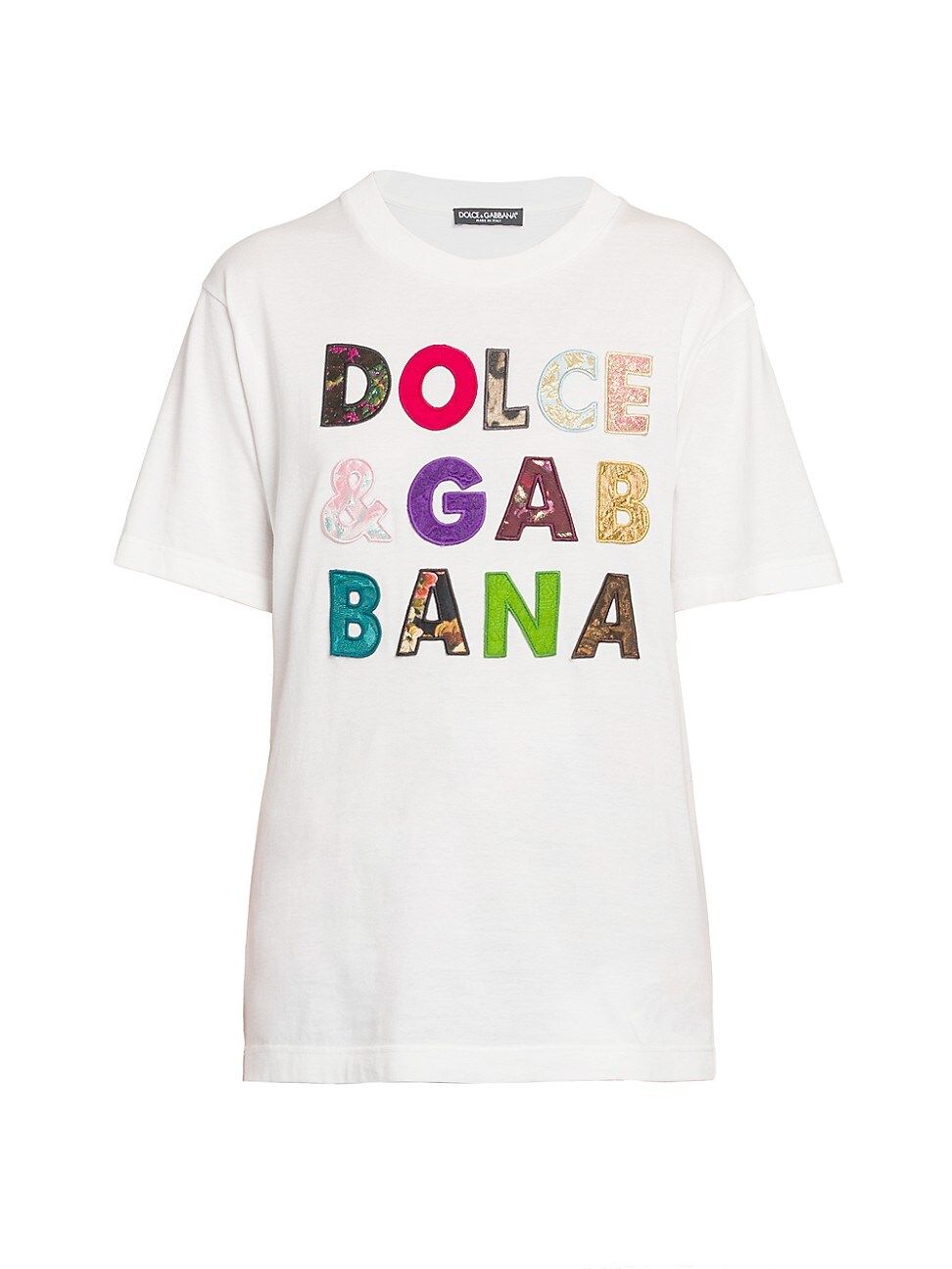 DOLCE & GABBANA Women's D & G Oversize Embroidered T-Shirt - Bianco - Size 2 | Saks Fifth Avenue