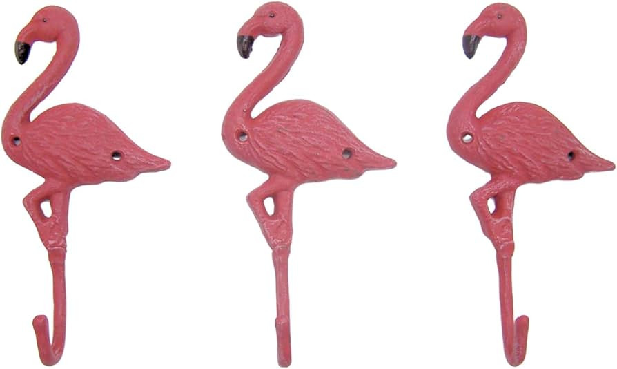 Wowser Tropical Cast Iron Pink Flamingo Wall Hook, Nautical Home Decor, Unique Beach Theme Wall H... | Amazon (US)
