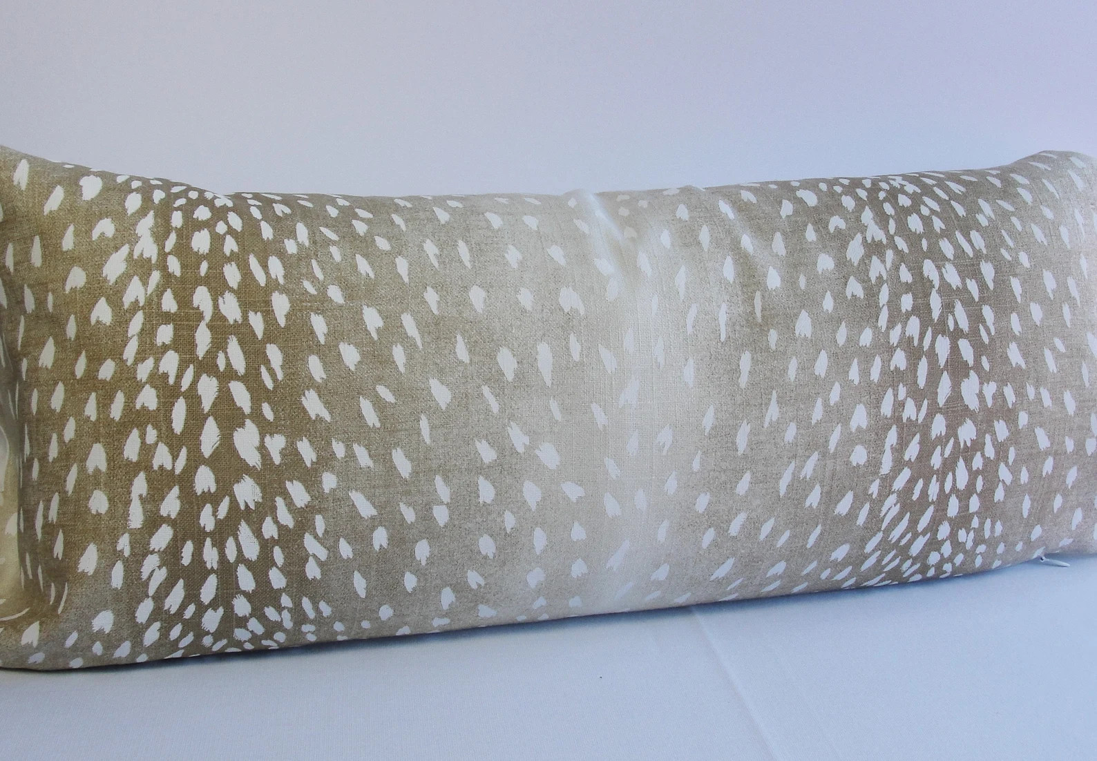 Long Lumbar Antelope pillow cover, Fawn linen deer pillow, Vern Yip Designer, animal print throw ... | Etsy (US)