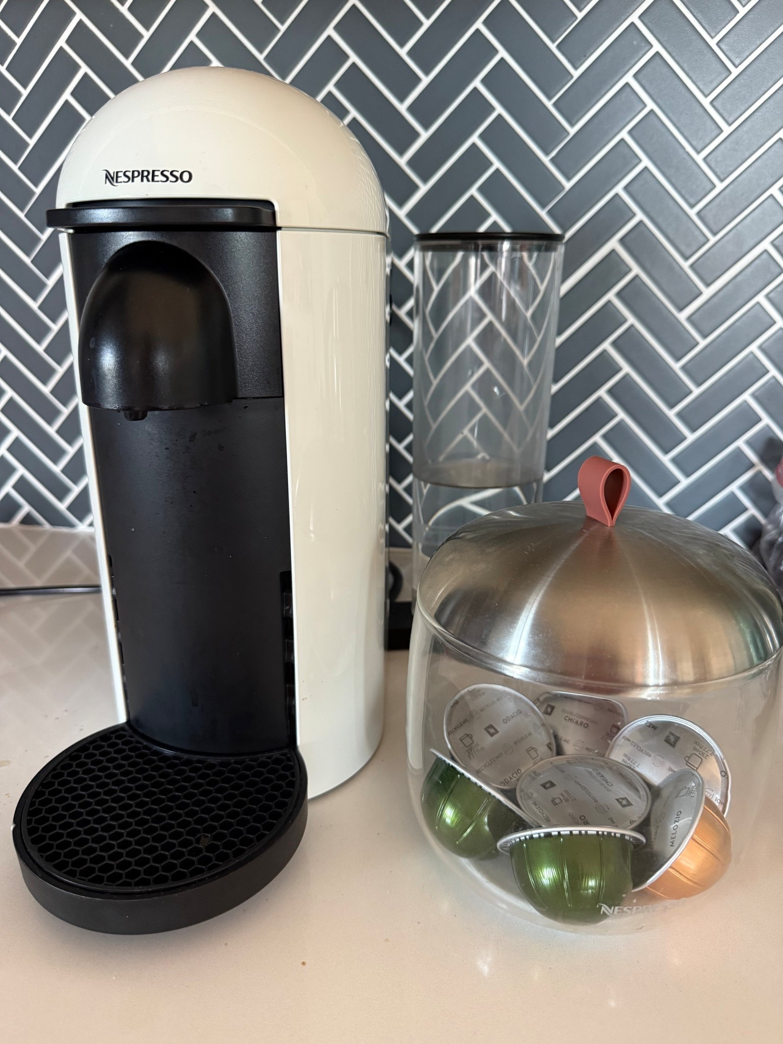 Espresso single serve coffee espresso maker in pearl white. I love the glass coffee pod storage 

#LTKSeasonal #LTKGiftGuide #LTKHome