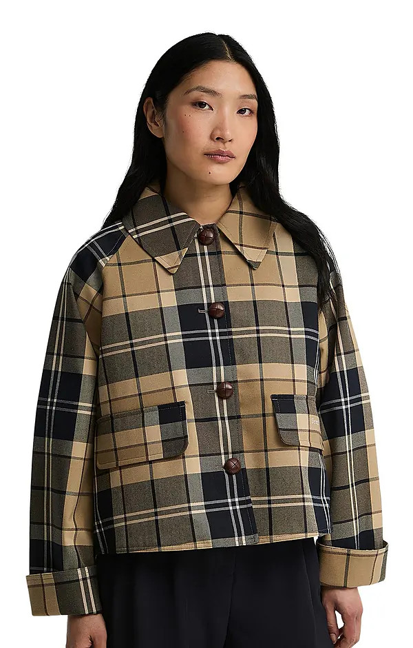 Ladies Barbour Delilah Check Showerproof Jacket | The House of Bruar
