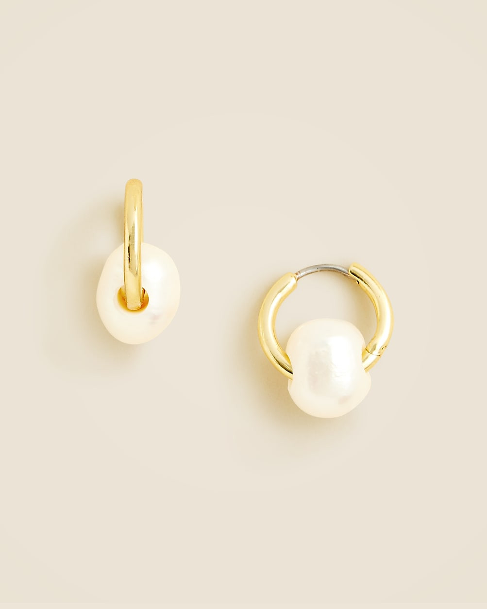 Freshwater pearl huggie hoop earrings | J. Crew US