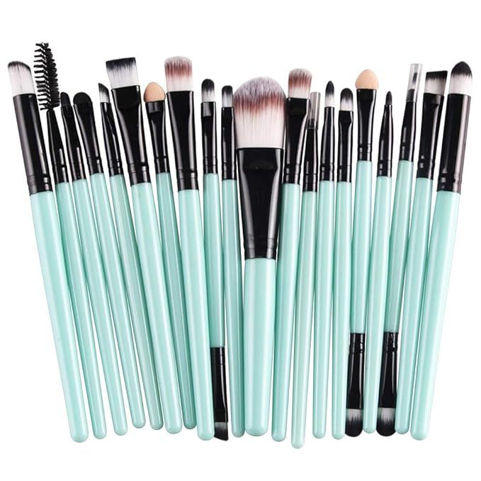 CINIDY 20 pcs Makeup Brush Set tools Make-up Toiletry Kit Wool Make Up Brush Set (Black) | Amazon (US)