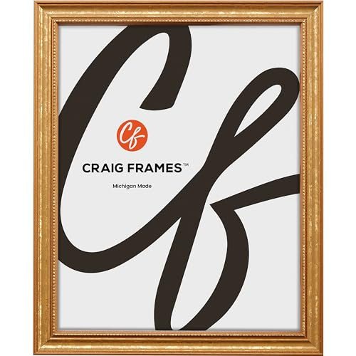 Craig Frames 11x13 Picture Frame – Gold Ornate Style, 3/4 Inch Wide Solid Wood Moulding with Vintage Beaded Detail, Glass and Backing Included, Wall Display Frame for Art and Photos | Amazon (US)