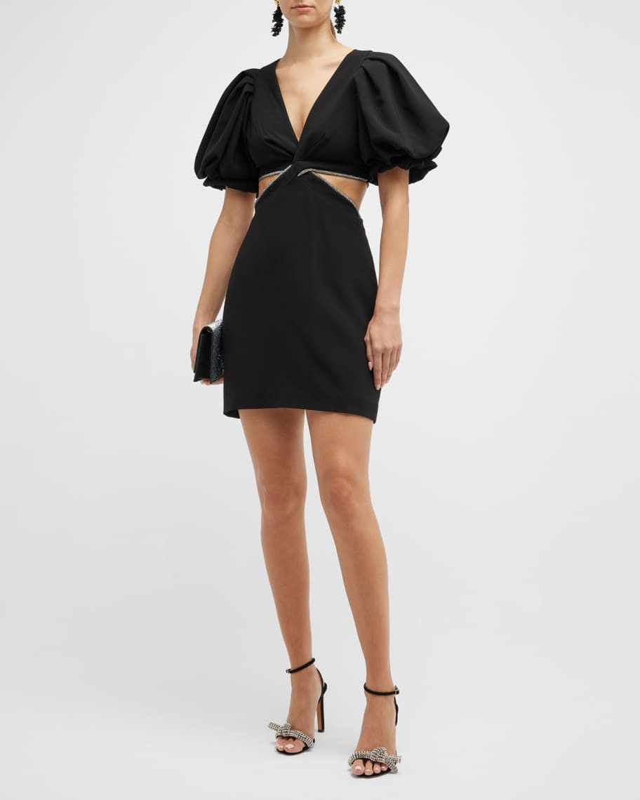Hazel Cut-Out Puff Sleeve Mini Dress | Neiman Marcus
