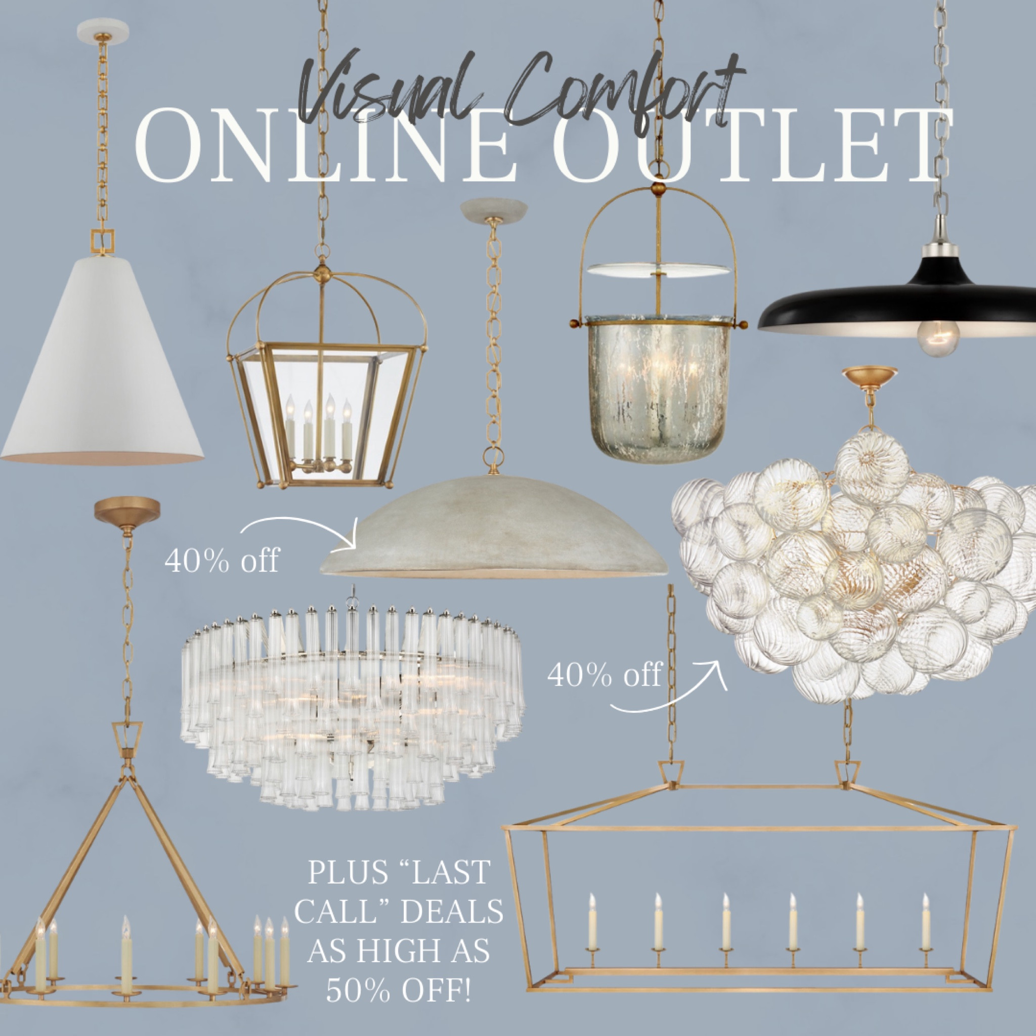 CLICK FIRST PHOTO TO VIEW ALL VISUAL COMFORT ONLINE OUTLET DEALS!

#LTKHome #LTKStyleTip #LTKSaleAlert