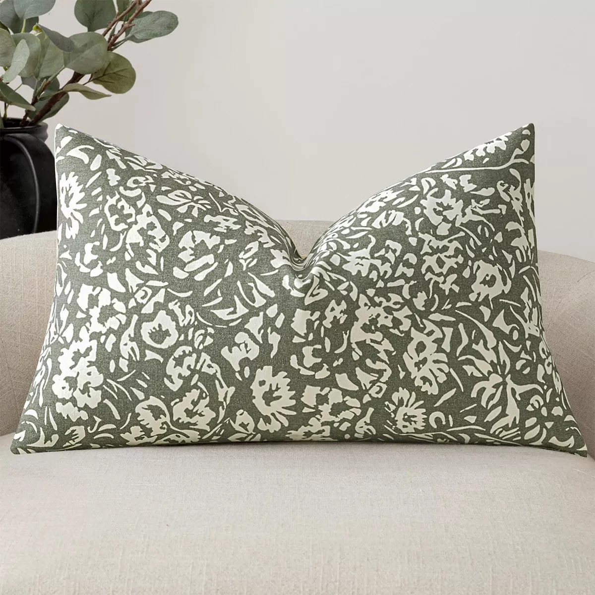 Floral Pillow Covers 12x20 Set of 1, Velvet Decorative Throw Pillow Covers for Sofa Couch, Sage G... | Target