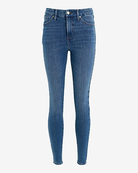 High Waisted Medium Wash FlexX Skinny Jeans | Express