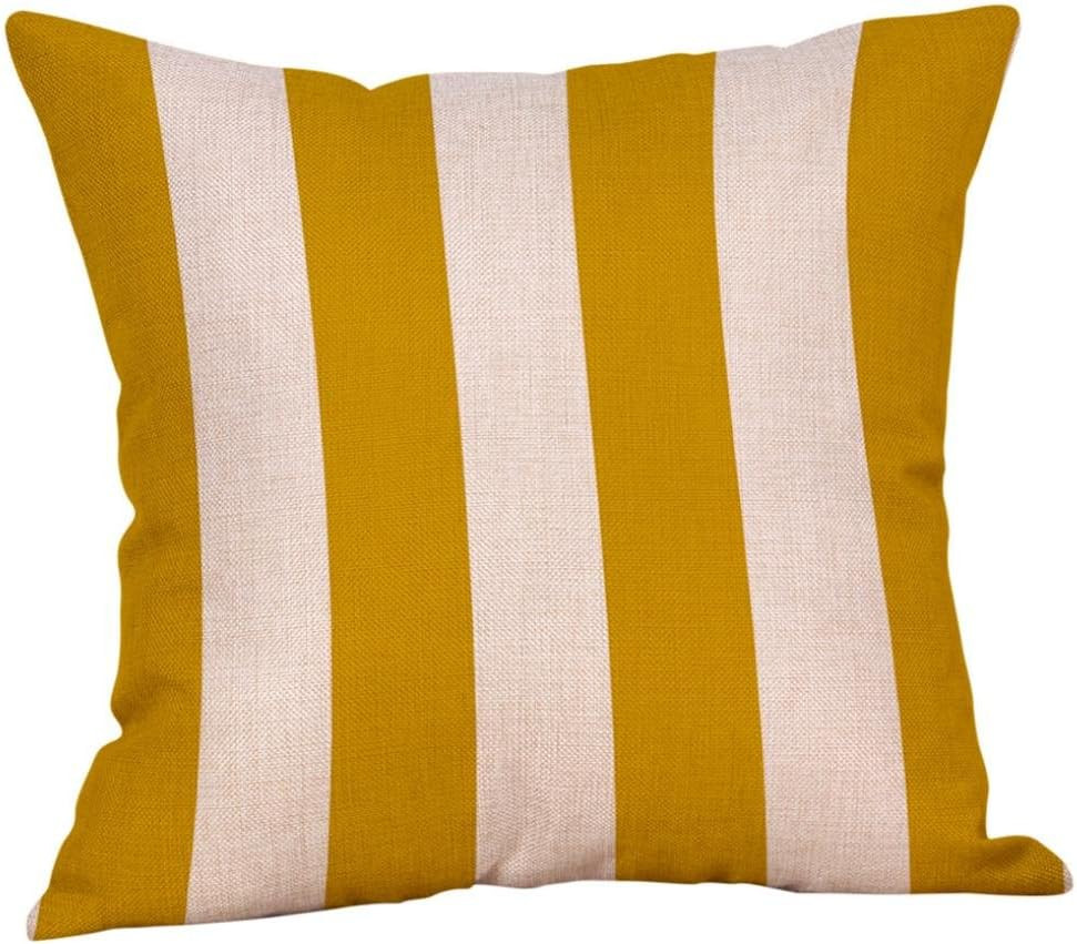 Cotton Linen Pillow Case, Keepfit Yellow Geometric Throw Cushion Cover Simple Decorative Pillow C... | Amazon (US)