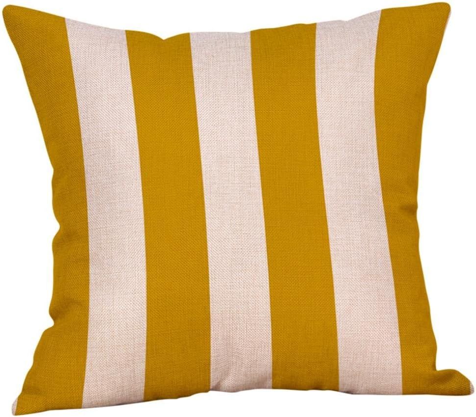 Cotton Linen Pillow Case, Keepfit Yellow Geometric Throw Cushion Cover Simple Decorative Pillow C... | Amazon (US)