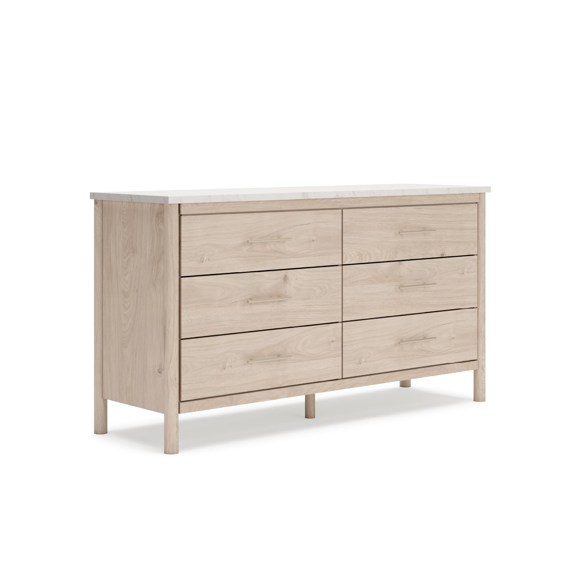 Signature Design by Ashley Cadmori Bohemian 6-Drawer Dresser with Post Legs and Safety Stop, Whit... | Amazon (US)
