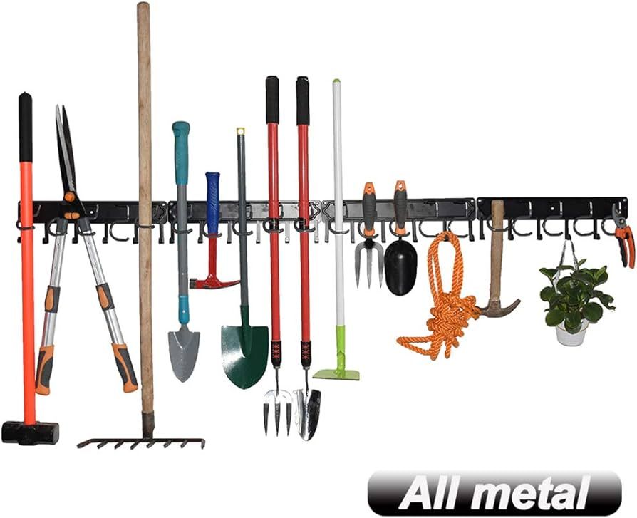 YueTong 68" All Metal Garden Tool Organizer,Adjustable Garage Wall Organizers and Storage,Heavy D... | Amazon (US)