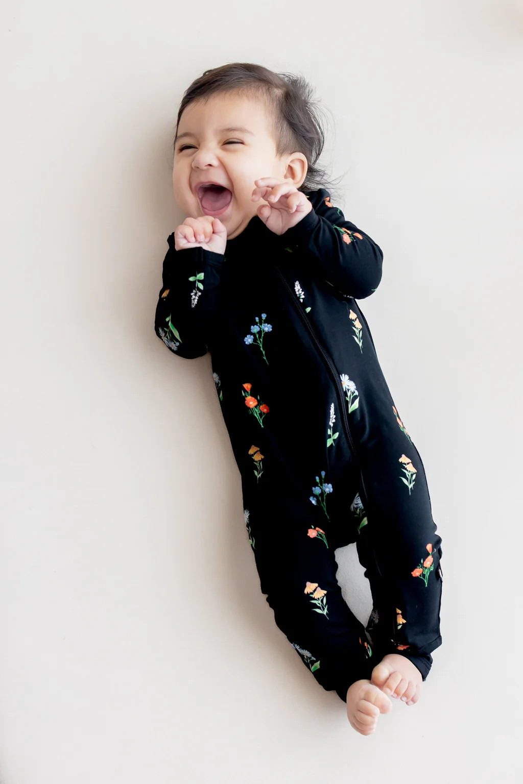 Zippered Romper in Midnight Wildflower | Kyte Baby