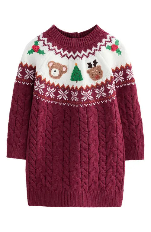 NEXT Kids' Fair Isle Sweater Dress in Plum at Nordstrom, Size 2-3Y | Nordstrom