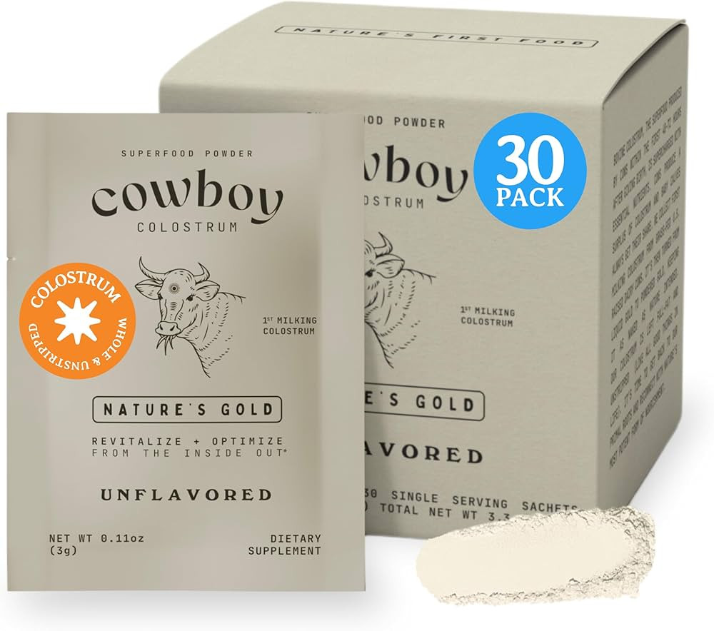 COWBOY COLOSTRUM Powder Travel Packs - Bovine Colostrum Powder - First Day Milking Whole Colostru... | Amazon (US)