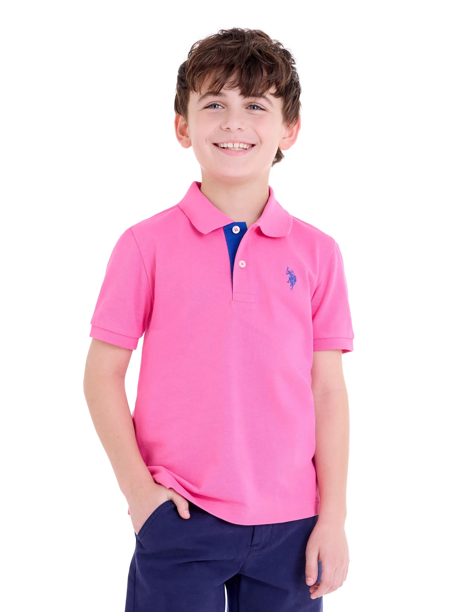 U.S. Polo Assn. Boys Pique Polo Shirt, Sizes 4-18 | Walmart (US)