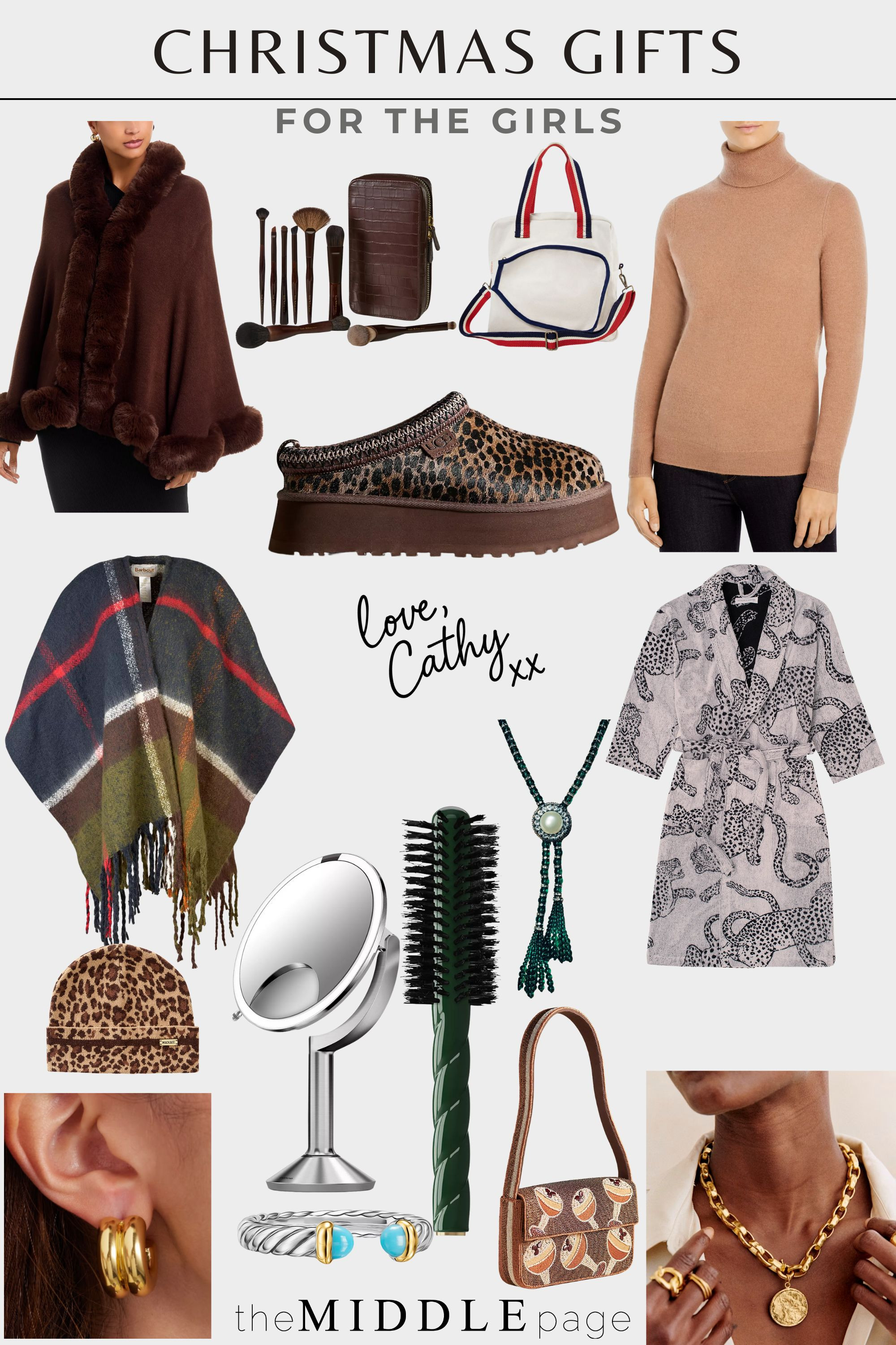 Chic style gifts she’ll adore — gold hoops, beauty kits, leopard loungewear, cozy wraps, and luxe knits. Stylish picks for every woman on your list. 💕✨ #giftsforher 

 #LTKGiftGuide #LTKHoliday #LTKOver40