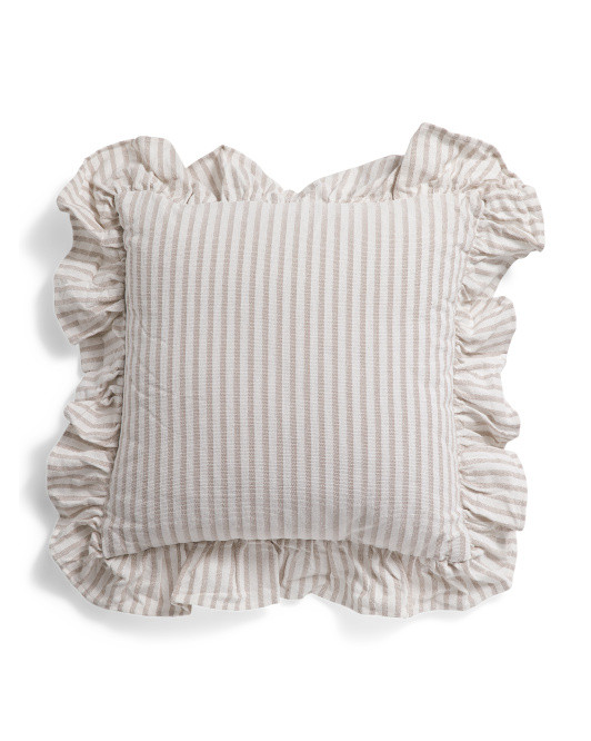 20x20 Ruffle Stripe Printed Pillow | TJ Maxx