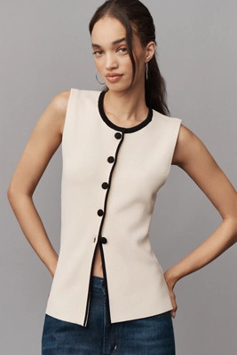 Maeve Crew-Neck Knit Vest | Anthropologie (US)