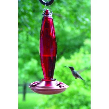 Medium Jewel Cut Ruby Glass Hummingbird Feeder | Walmart (US)