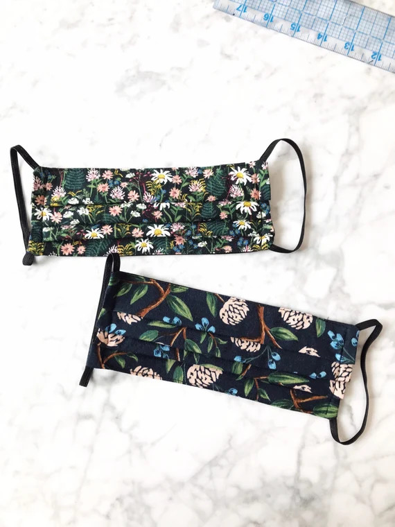 Rifle Paper Co Washable fabric Face Mask - washable & reusable 100% pre-washed cotton cloth face ... | Etsy (US)