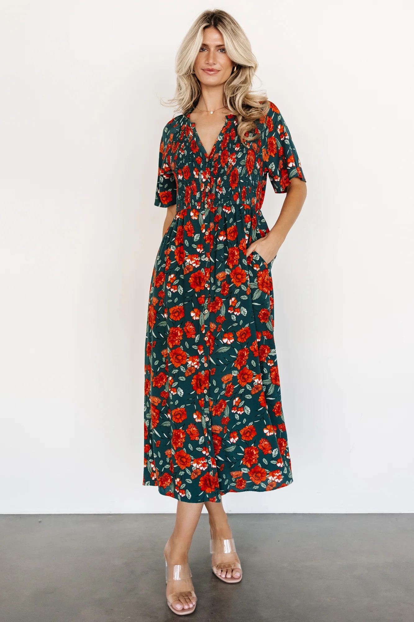 Botega Midi Dress | Jade Multi Floral | Baltic Born