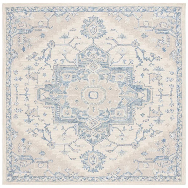 Lauren Ralph Lauren Hand Tufted Wool/Cotton Oriental Rug in Ivory/Blue | Wayfair North America