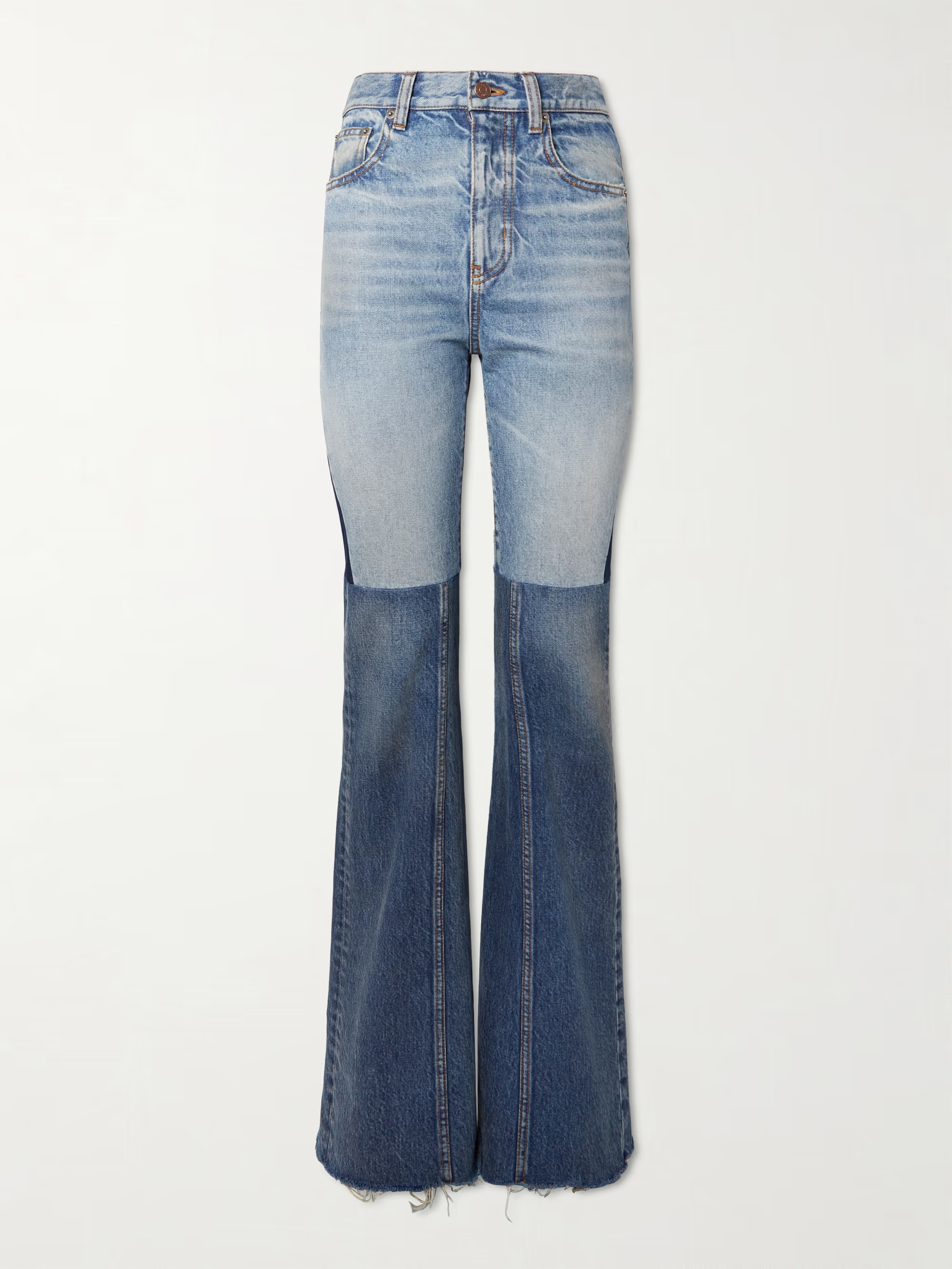 Patchwork mid-rise flared jeans | NET-A-PORTER (US)