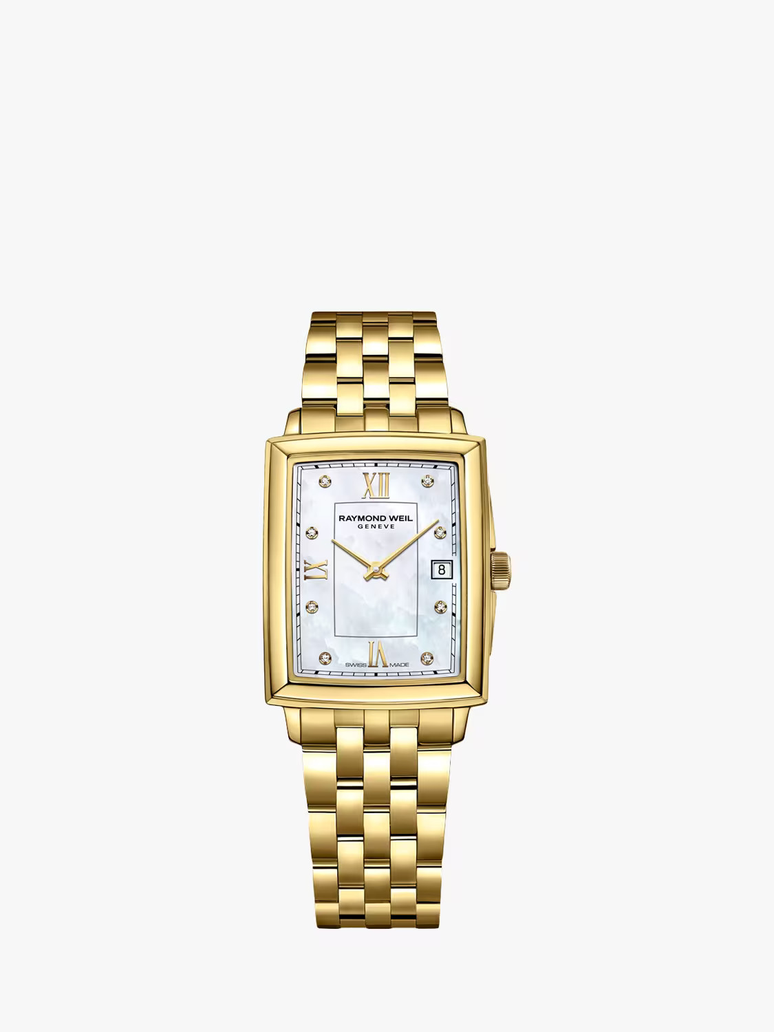 Raymond WeilWomen's Toccata 34 Diamond Mother of Pearl Date Bracelet Strap Watch | John Lewis (UK)