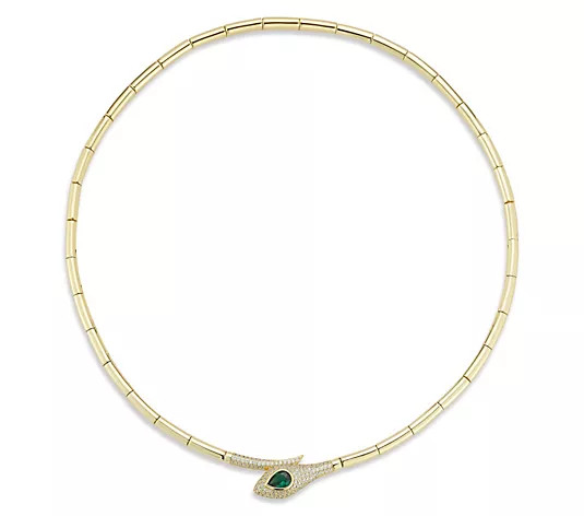 Make Your Selection: Rachel Zoe Pave Snake Collar Necklace, Sterling | QVC