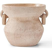 MIYUKI Rustic Vase for Home Decor, Decorative Pottery Terracotta Vase for Living Room, Table, She... | Amazon (US)
