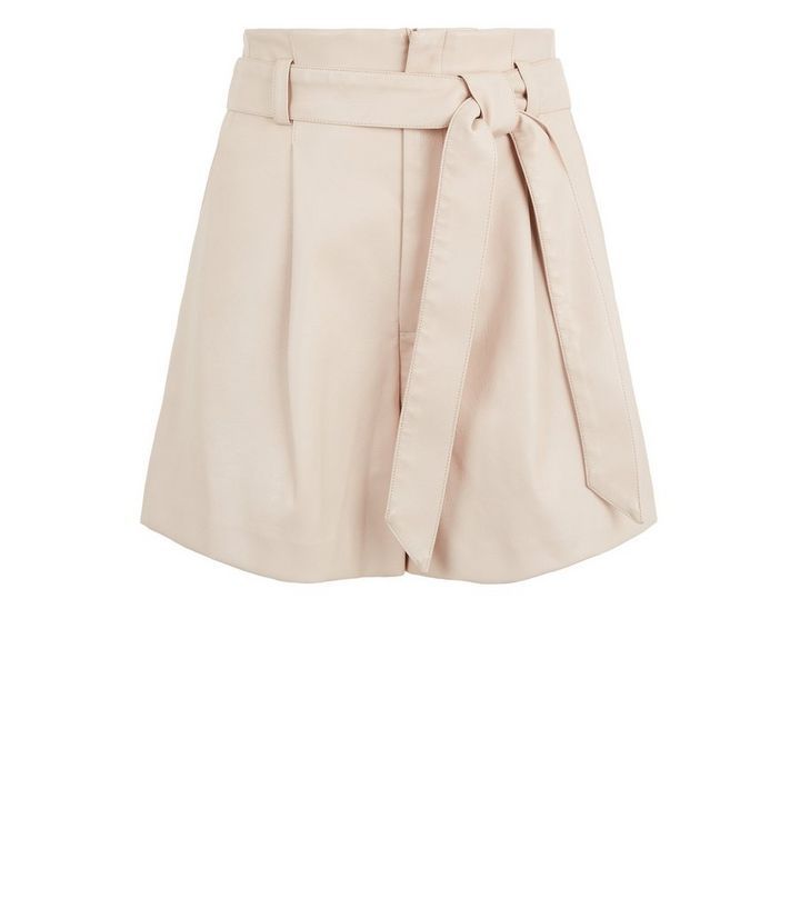 Stone Leather-Look High Waist Shorts | New Look | New Look (UK)