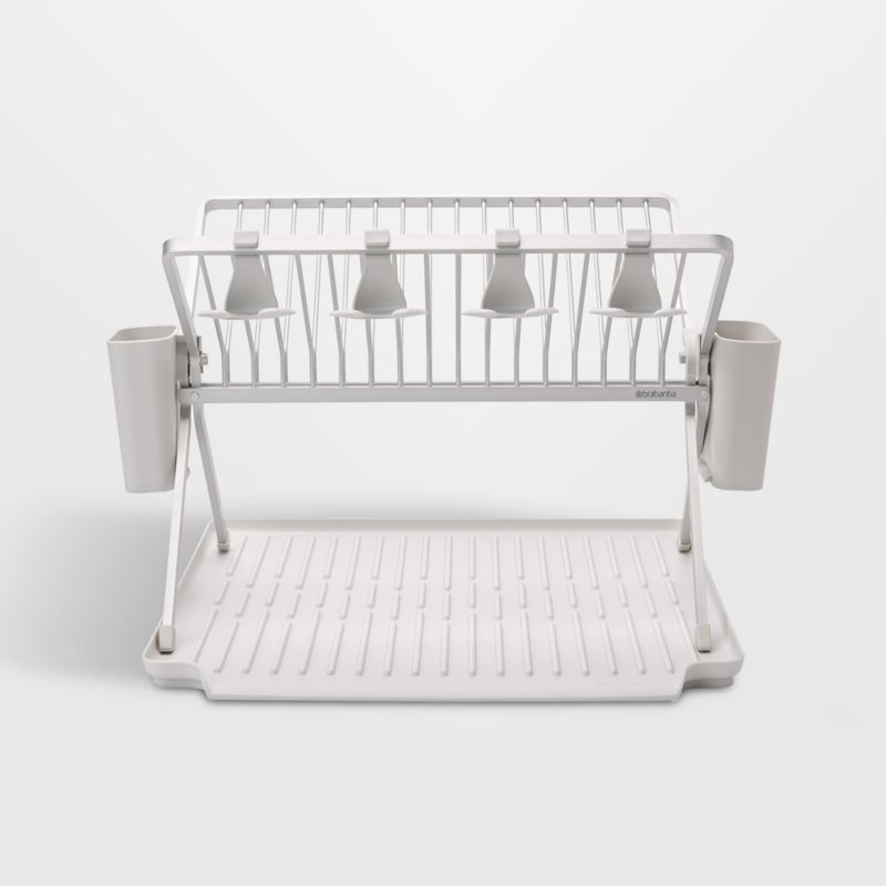 Brabantia Sinkside Foldable Dish Rack, Light Gray, Large + Reviews | Crate & Barrel | Crate & Barrel