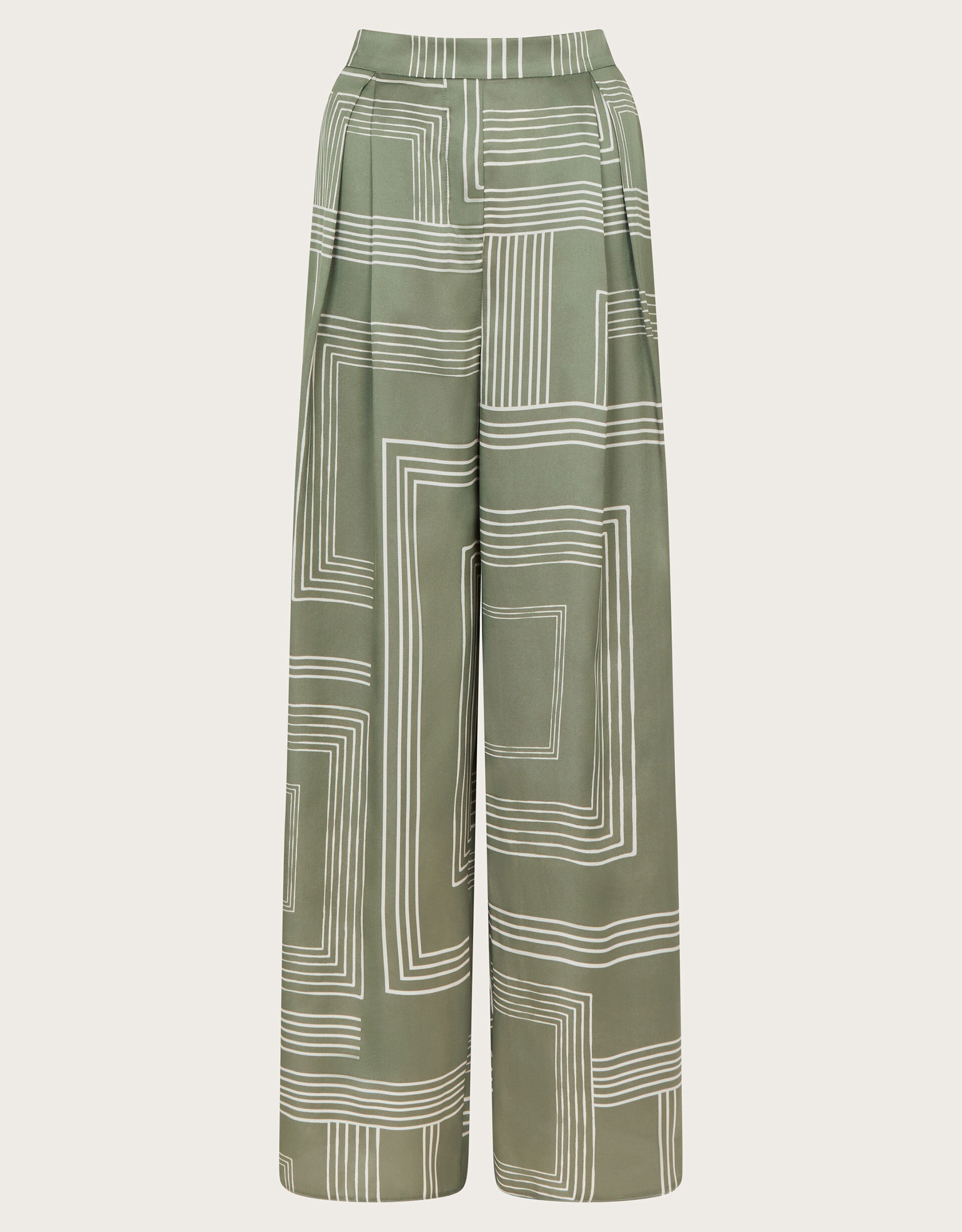 Anica Print Wide Leg Trousers Green | Monsoon (UK)