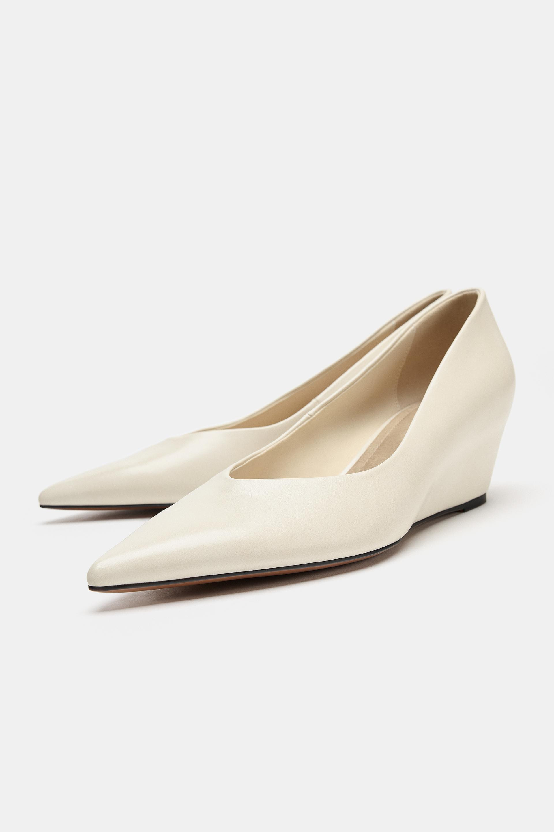 Zara - Wedge-Heel Shoes - Off White - 10 - Woman | Zara US