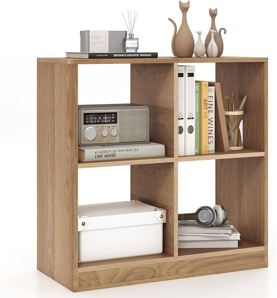 Tangkula 4-Cube Bookcase, Freestanding Open Bookshelf, 2 Anti-Tipping Kits, Home Office Modern Cu... | Amazon (US)