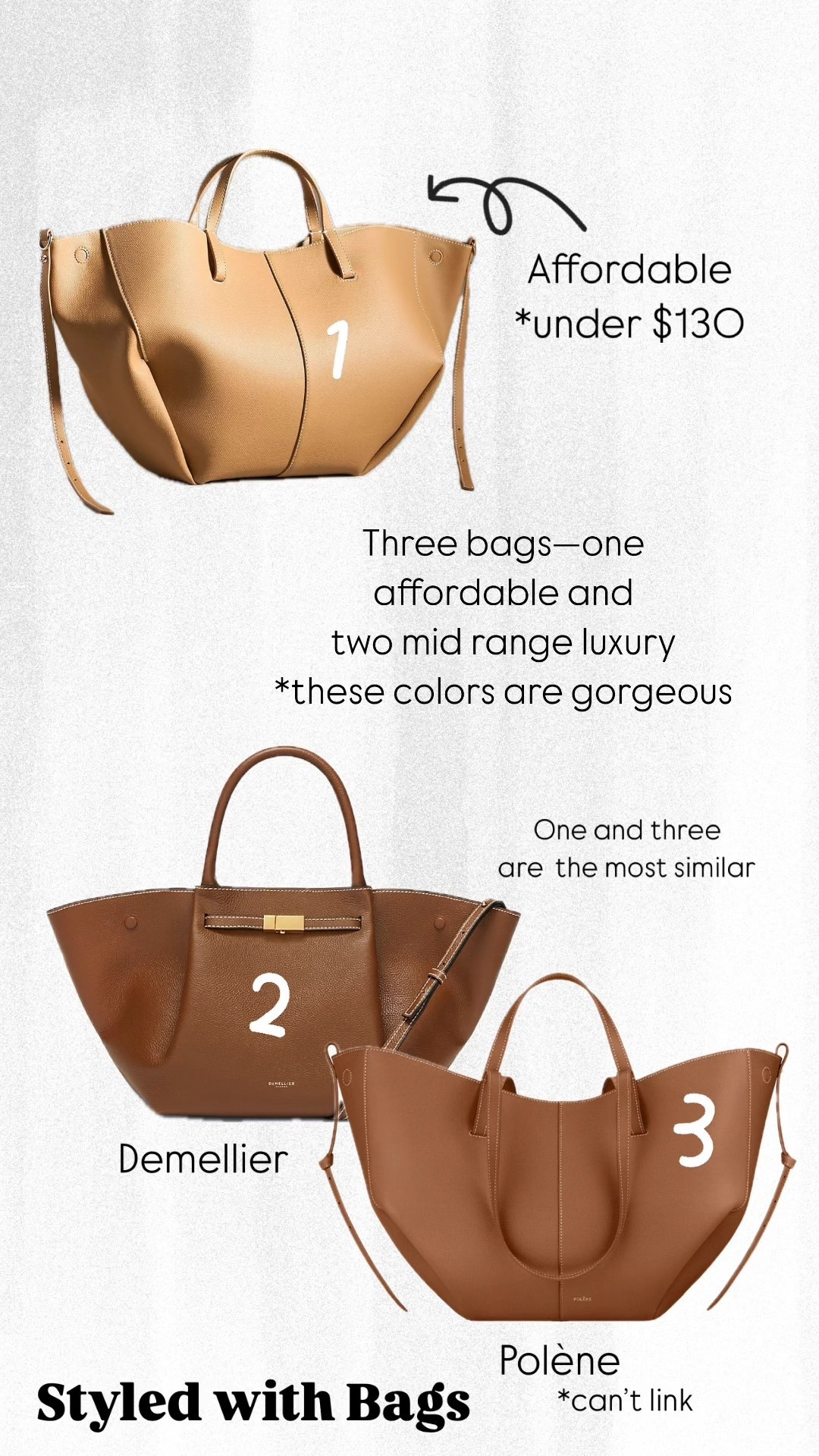 Affordable and lux looks 

Leather bags, looks for less, tote bags, trending bags, luxury totes

#LTKStyleTip #LTKItBag