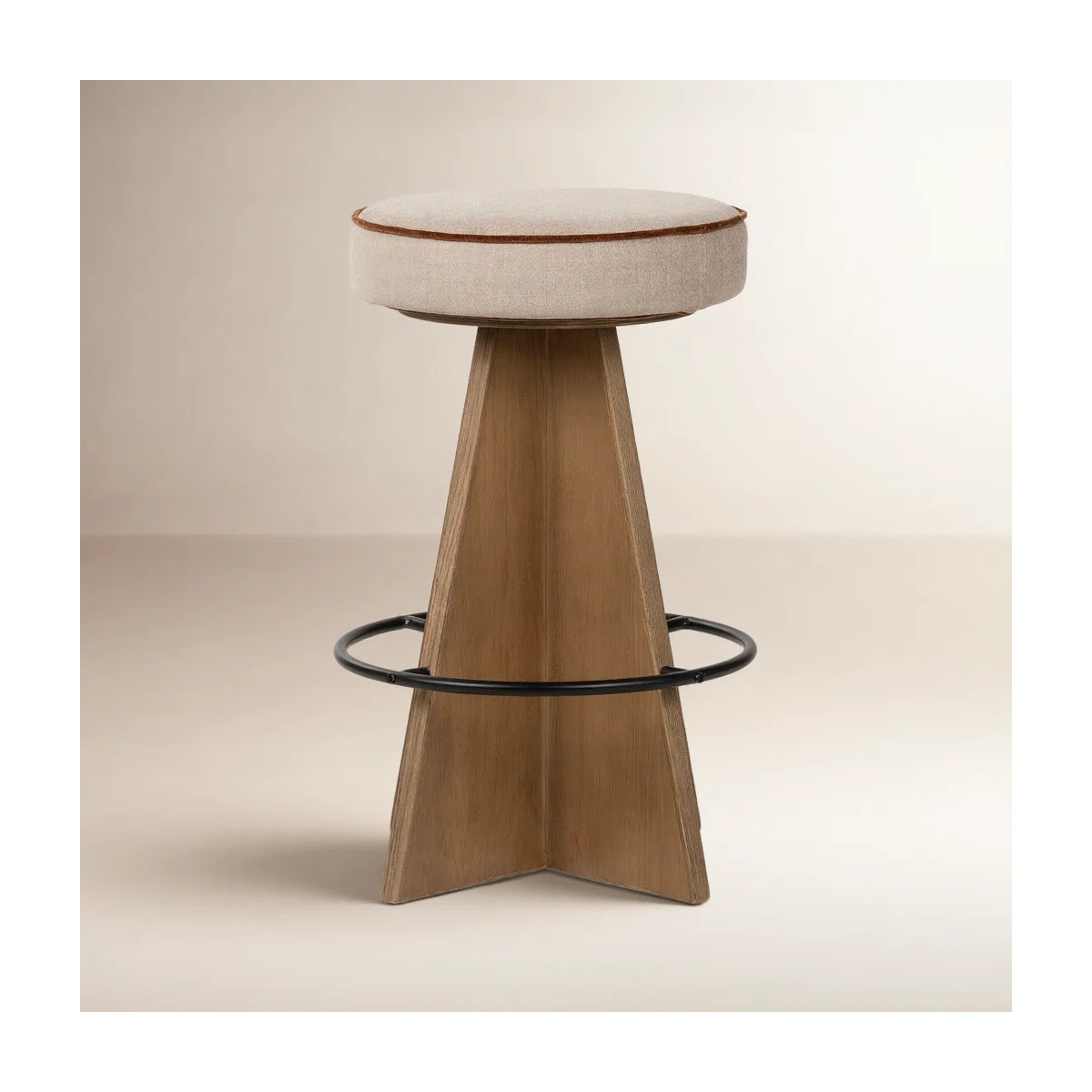 Vega Swivel Upholstered Counter Stool with Solid Wood Frame | Wayfair North America