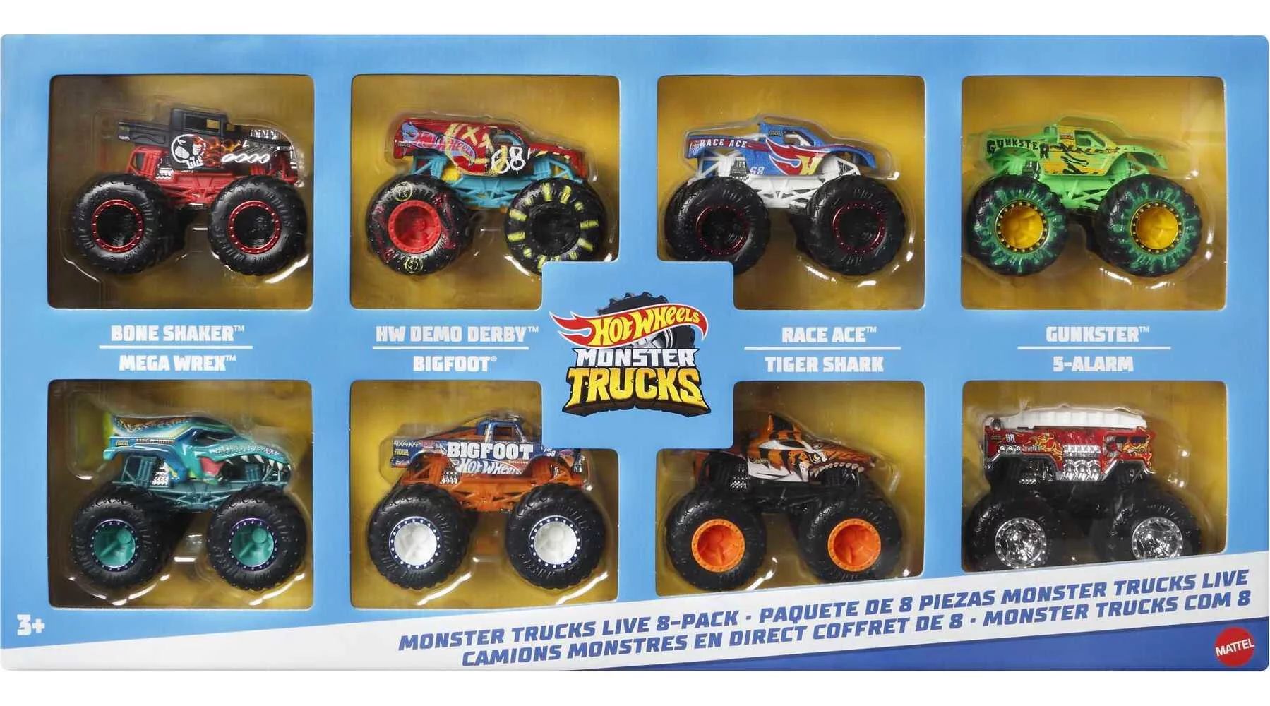 Hot Wheels Monster Trucks Live 8-Pack, toy Trucks, Gift for Kids 3 Years & Up | Walmart (US)