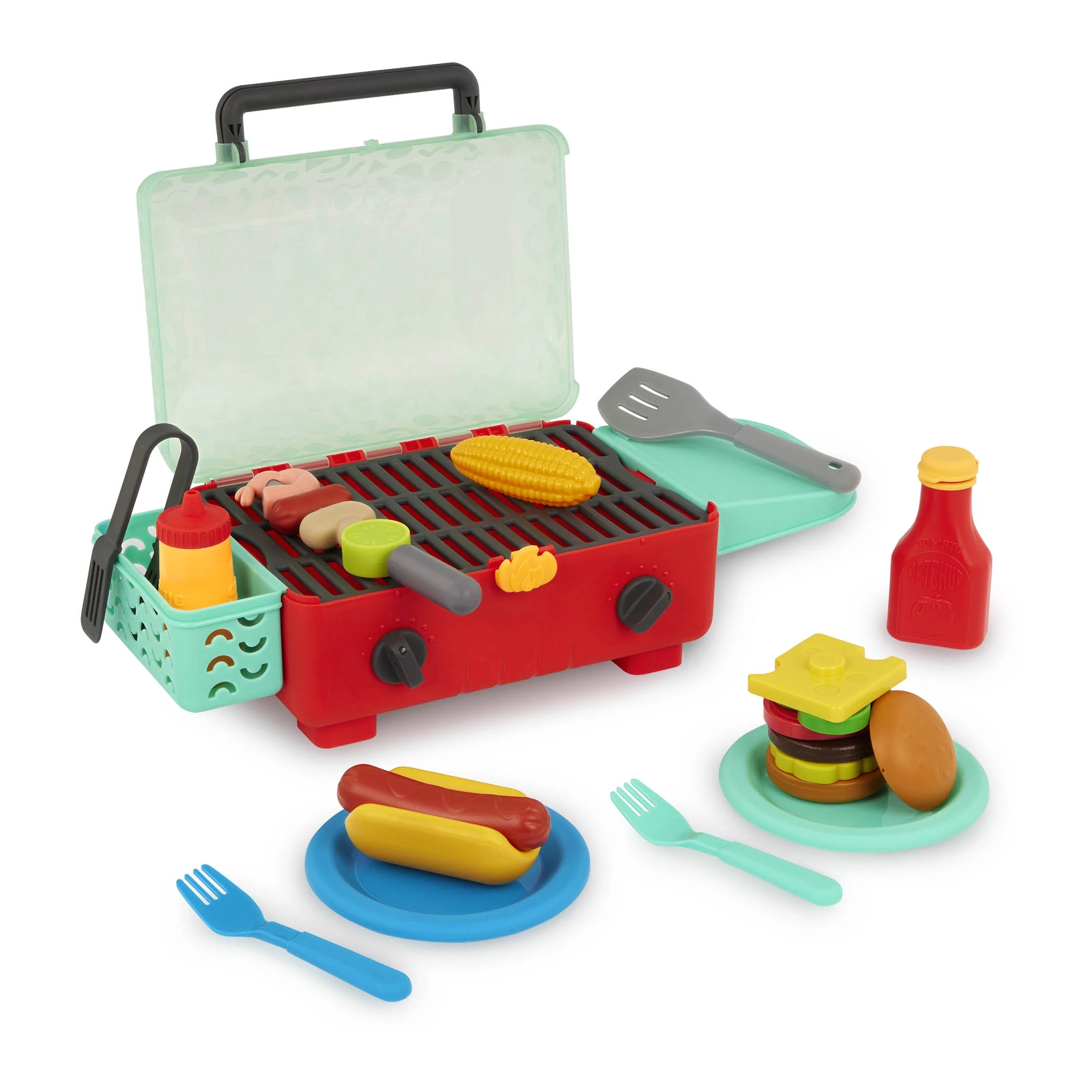 Battat Cook ‘n’ Go BBQ Set with Plastic Play Food and Toy Utensils, Toddler and Preschool Toy... | Walmart (US)