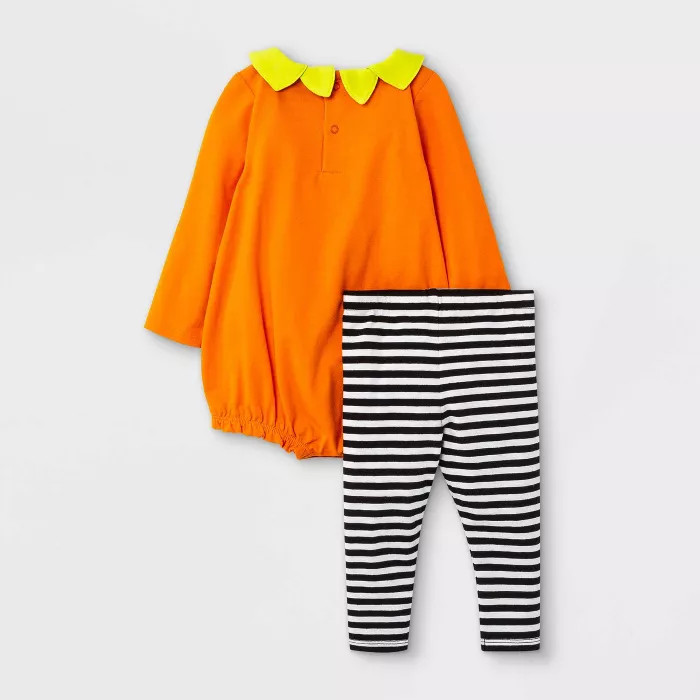 Baby Girls' 2pc Pumpkin Top & Bottom Set - Cat & Jack™ Citrus Yellow 12M | Target