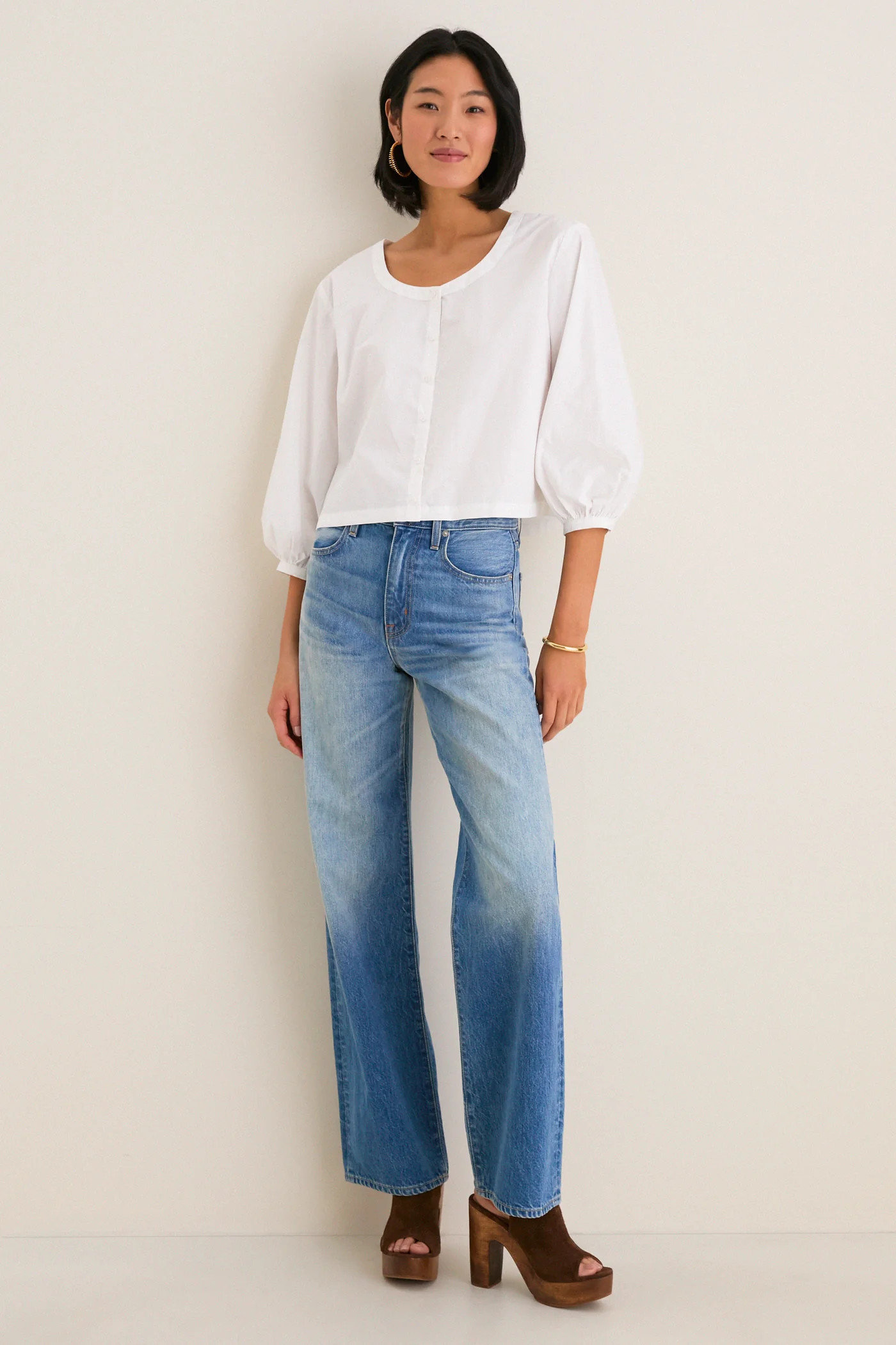 White Poplin Kennedi Blouse | Tuckernuck (US)