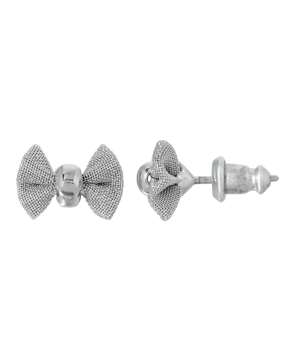 2028 Silver-Tone Small Bow Stud Earring - Gray | Macy's